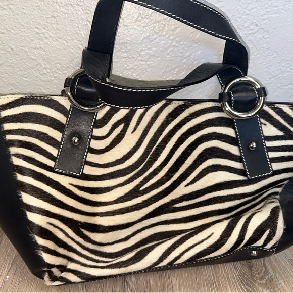 _Fortuna Valentino double handle animal print shoulder bag leather size 7H X 13L - Picture 12 of 16